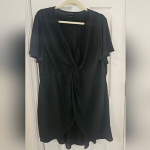 Sheer Black Short Sleeve Blouse